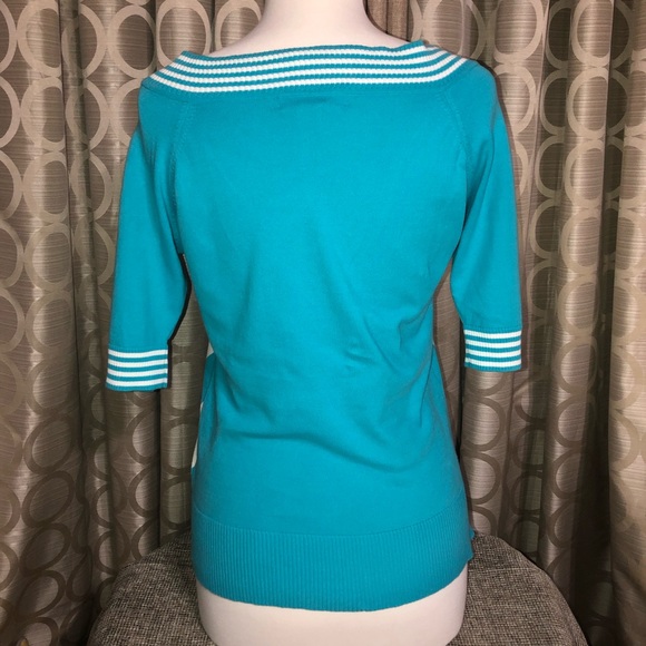 Color Block 3/4 Sleeve Sweater Top Sz Medium - Picture 3 of 5